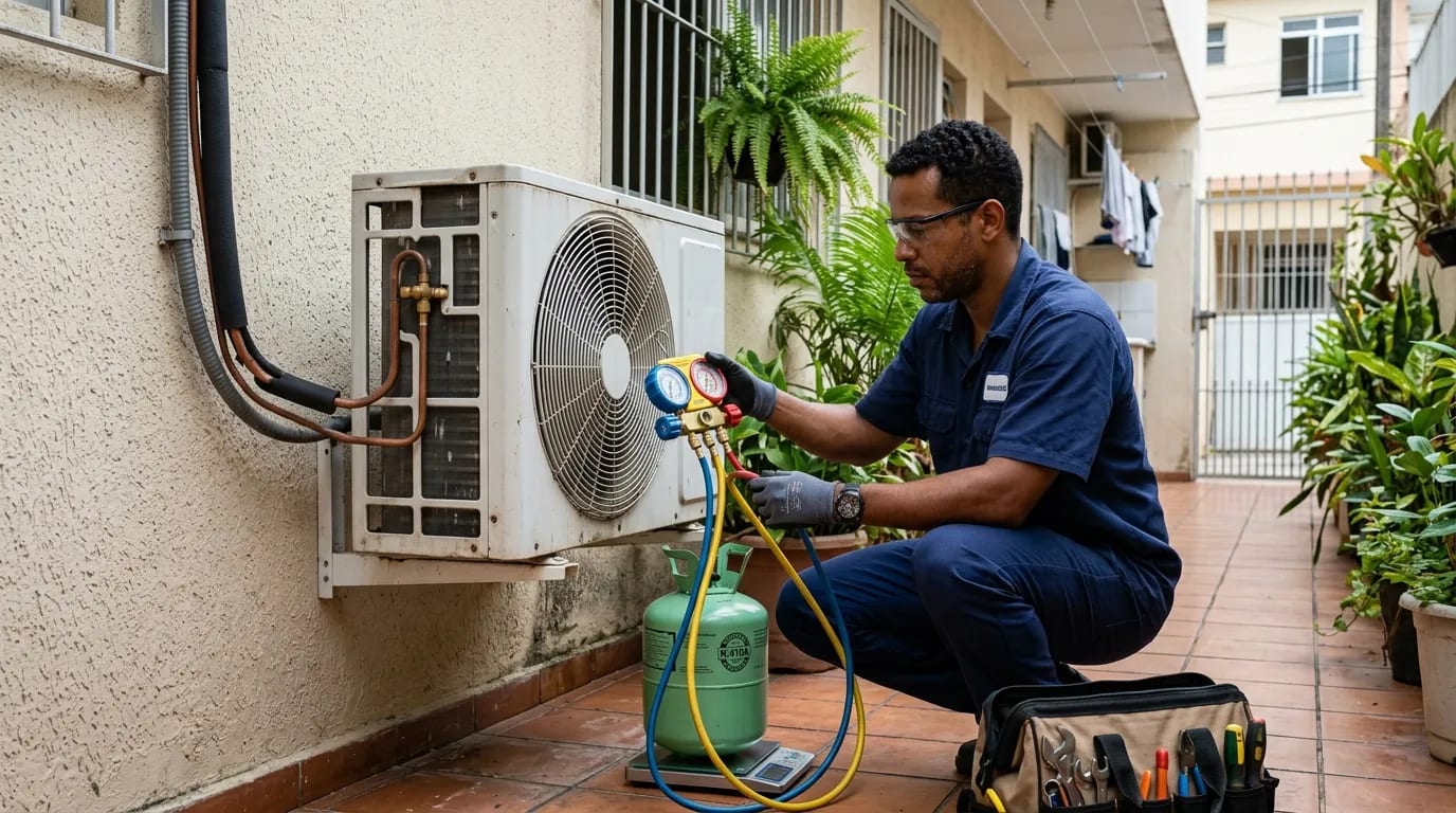 Instalação da condensadora em Barueri‑SP